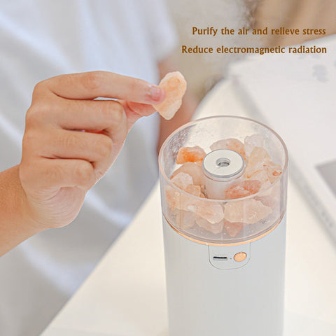 Air Humidifier Crystal Salt Stone Desktop Aromatherapy Essential Oil Ultrasonic