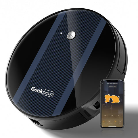 Geek Smart Robot Vacuum Cleaner G6 Plus, Ultra-Thin, 1800Pa Strong Suction, Automatic Self-Charging, Wi-Fi