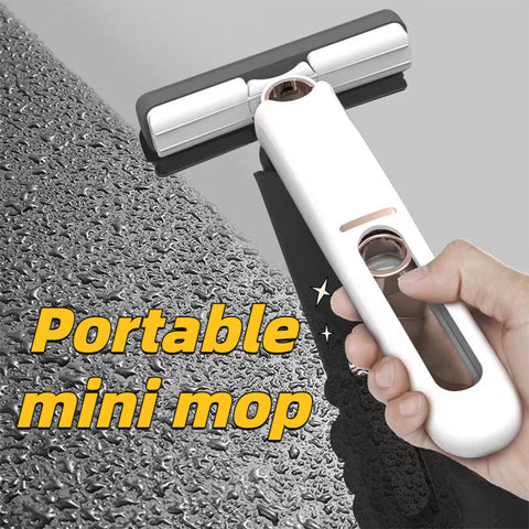 New Portable Self-NSqueeze Mini Mop, Lazy Hand Wash-Free Strong Absorbent Mop Multifunction Portable Squeeze